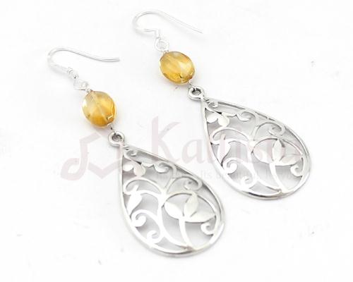 Floral Filgree earrings collection-Citrine