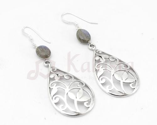 Floral Filgree earrings collection-Labradorite